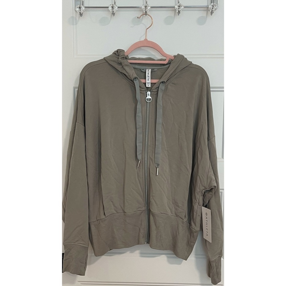 Athleta Women's Sage Green Balance Sweatshirt Full Zip Up NWT SZ XL - Picture 5 of 12